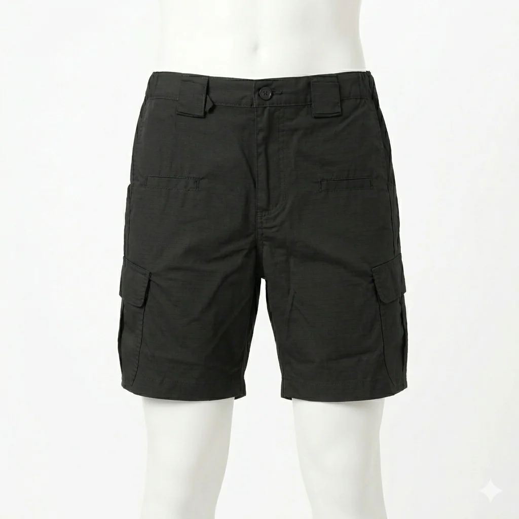 Fyshe Lightweight Mechanics Cargo Shorts Poly/Cotton Blend Black