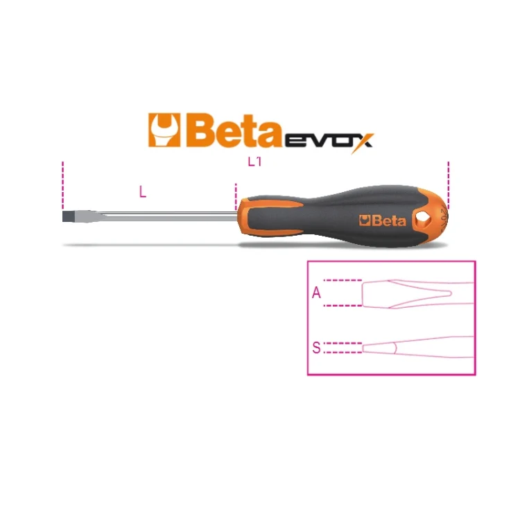 Beta Tool Evox Slotted Screwdriver - 1201E 6mm - Image 2