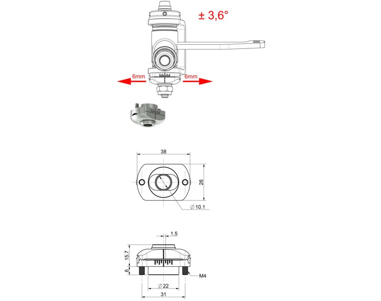 CC-Solver Caster adjuster 10mm Pitch 1.5mm - Image 2