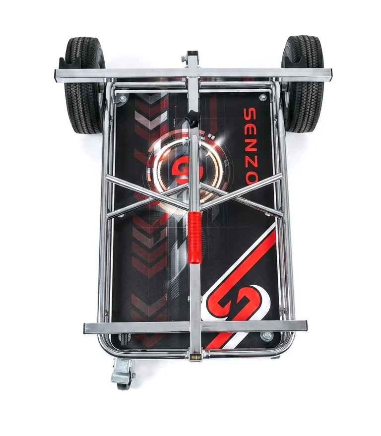 Senzo Chrome 4 Wheel Kart Trolley w/Tyre Posts (New 2026 Design!) - Image 2