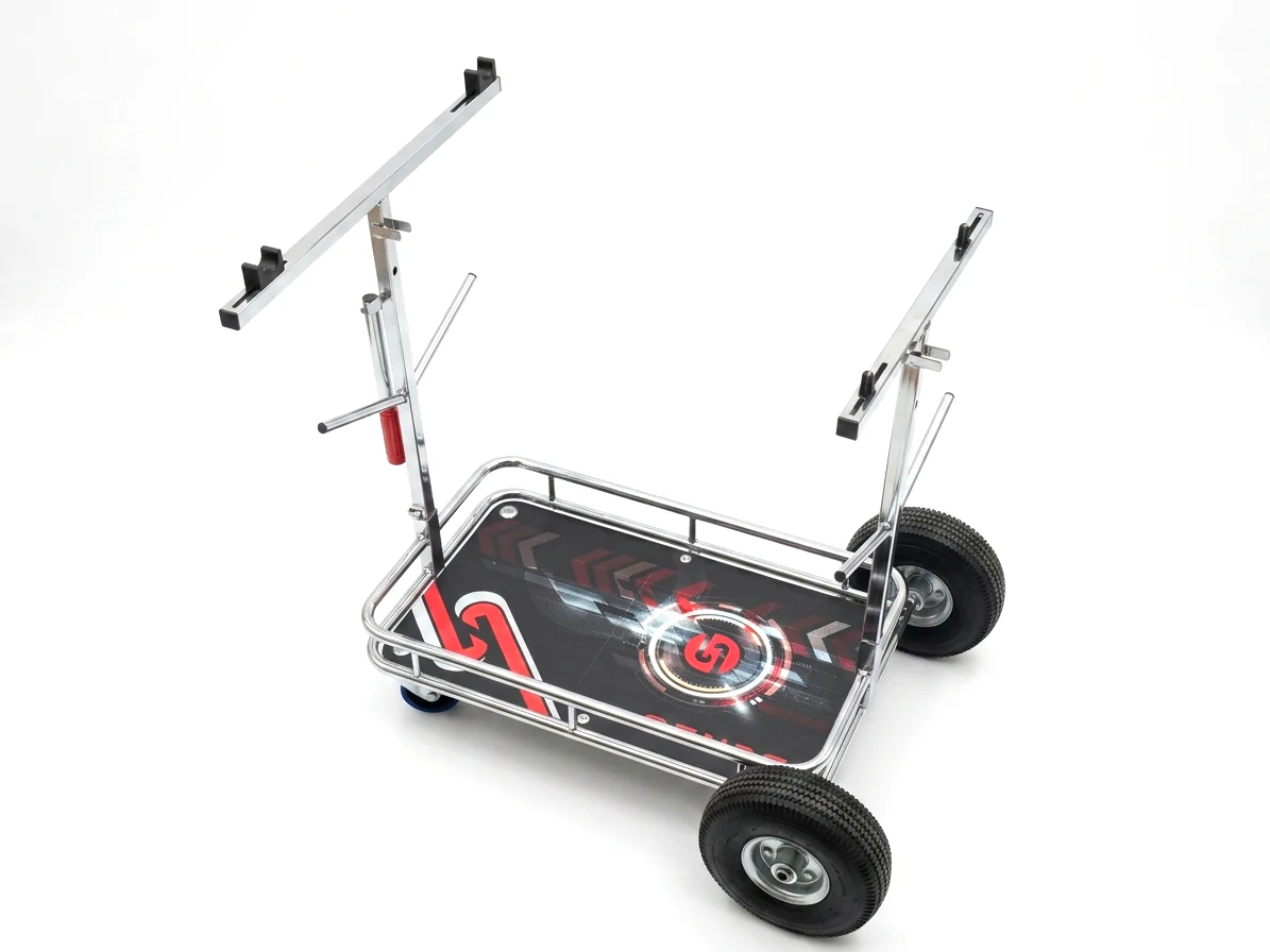 Senzo Chrome 4 Wheel Kart Trolley w/Tyre Posts (New 2026 Design!) - Image 3