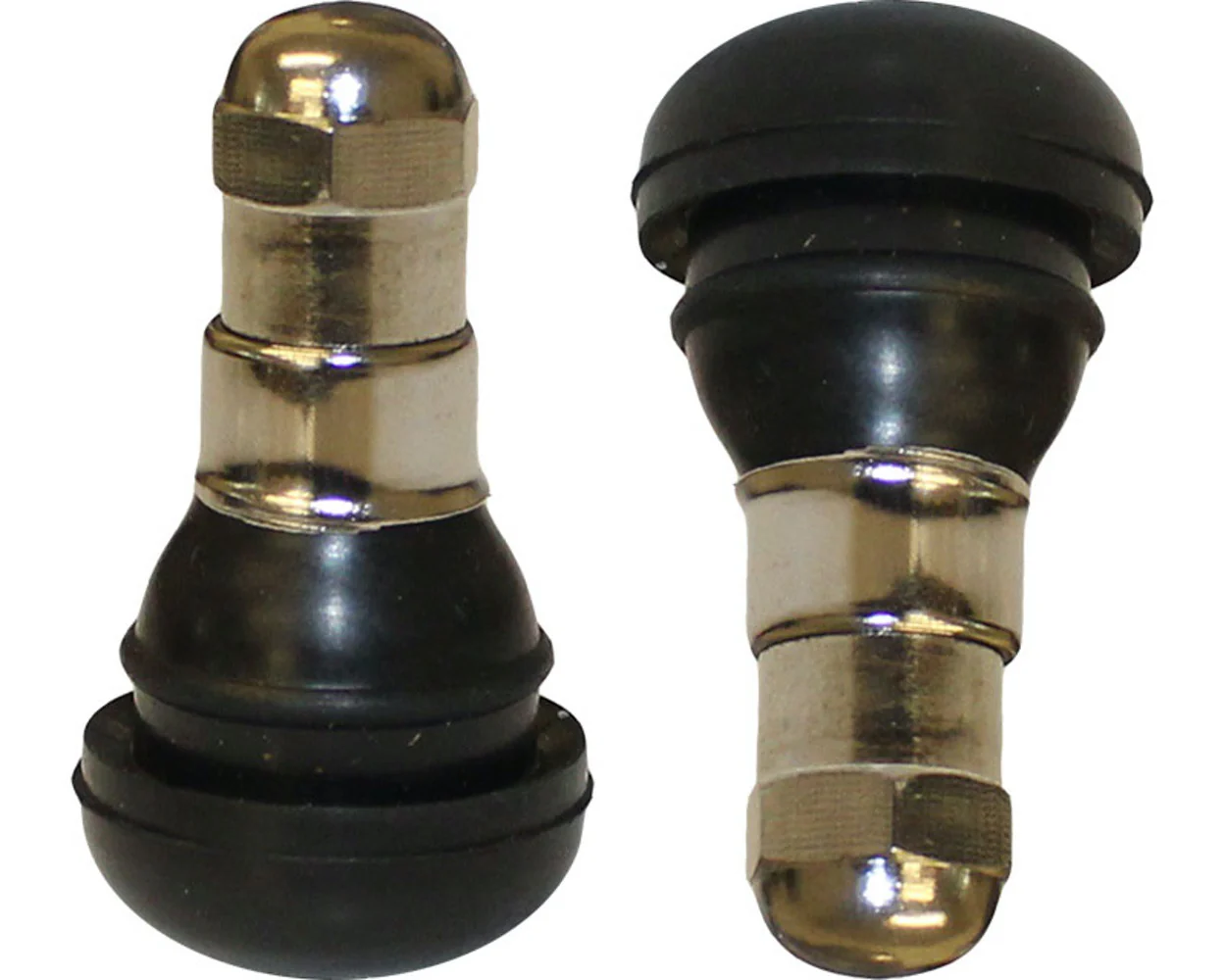 Short Tyre Valve Silver Cap Pair - Image 2