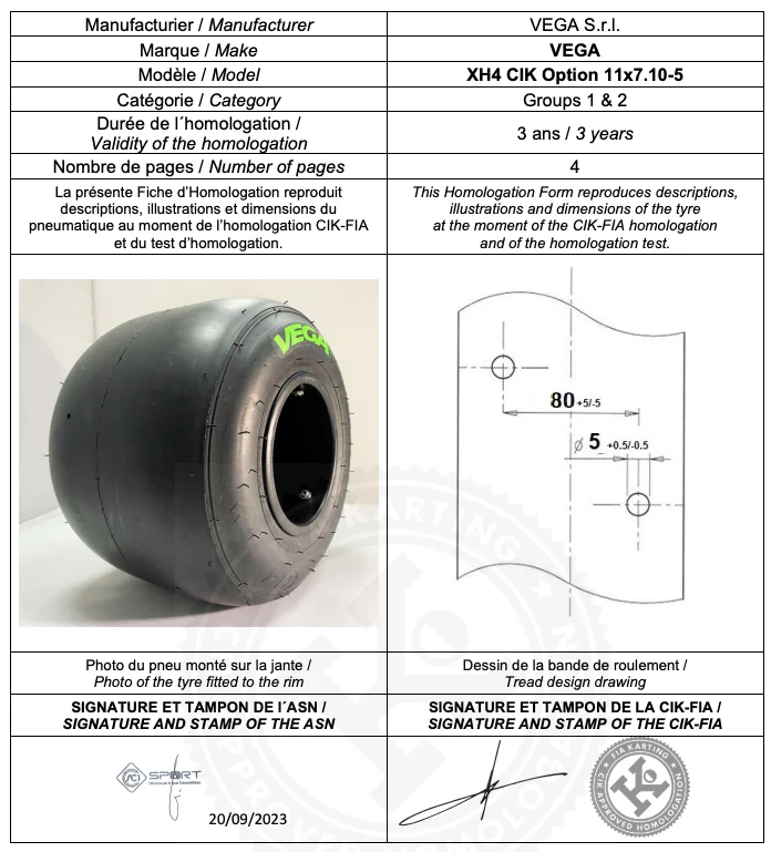 Vega XH4 Slick Tyre Set (GREEN) - Image 5
