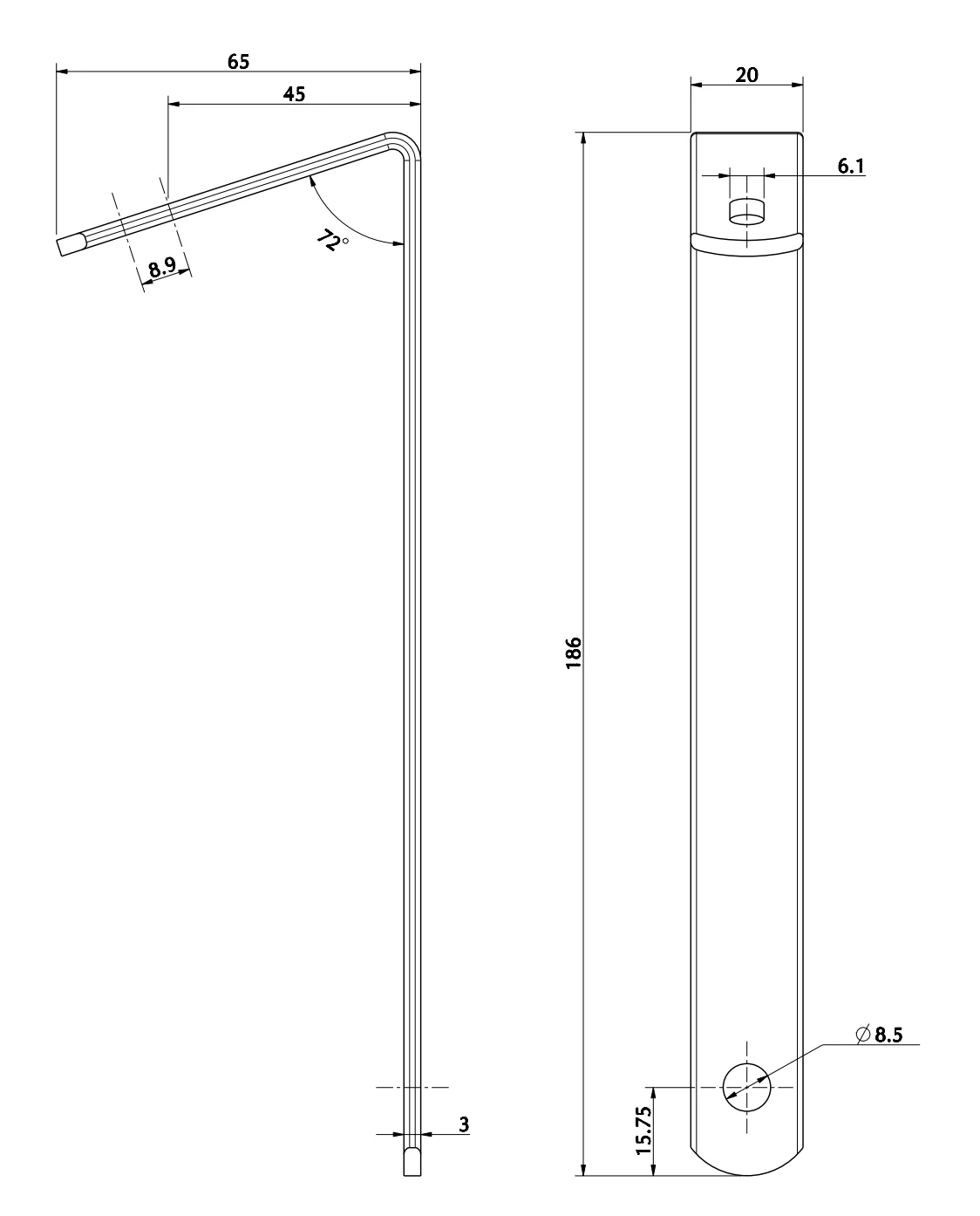 Upper Support Double for Front Panel Babykart - Image 2