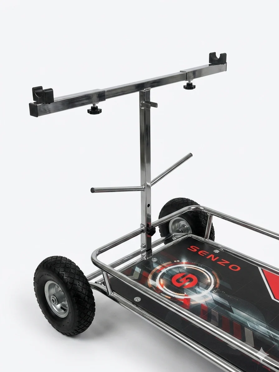 Senzo Chrome 3 Wheel Kart Trolley (New 2026 Design!) - Image 3