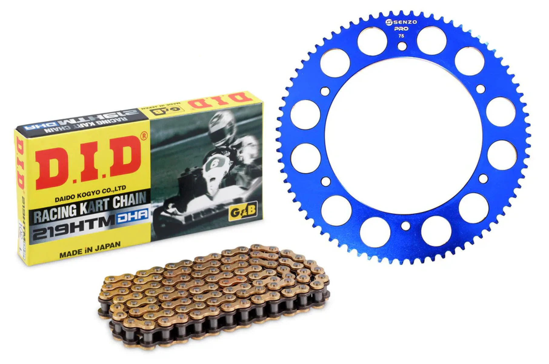 Senzo Pro Rear Sprocket 219 Pitch & DHA DID Chain Set